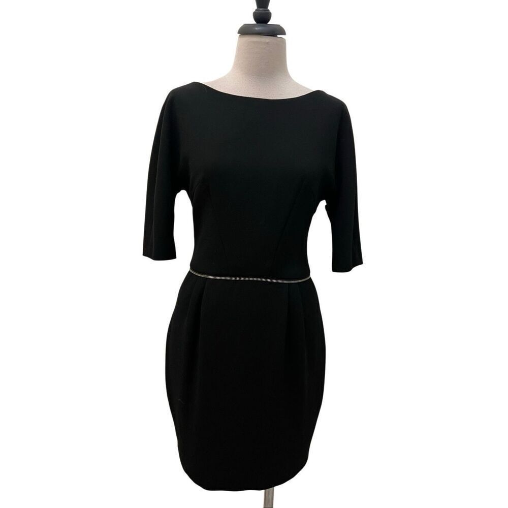 Twenty8Twelve Women's Meyers Elbow Sleeve Pleated Party Mini Dress Black Size 6